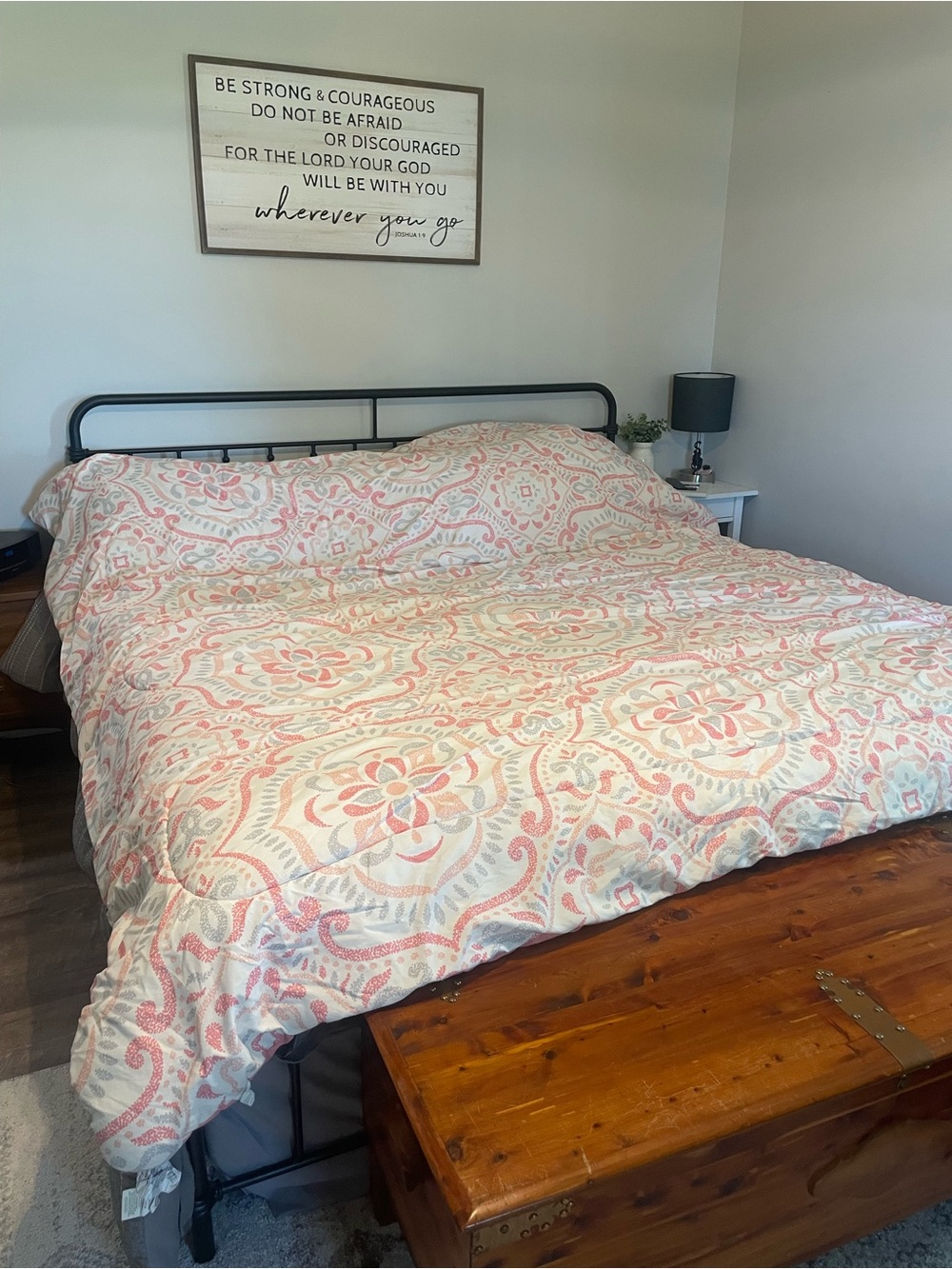 Soft Coral Floral Comforter - Home Bedding